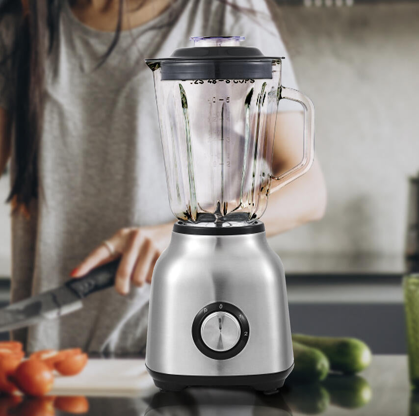 Batidora Licuadora de vaso 500W cristal 1.5L acero inoxidable