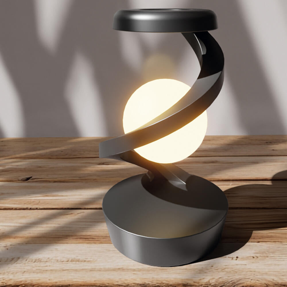 Lámpara de Luna LED con bola levitante 3D con cargador de teléfono inalámbrico