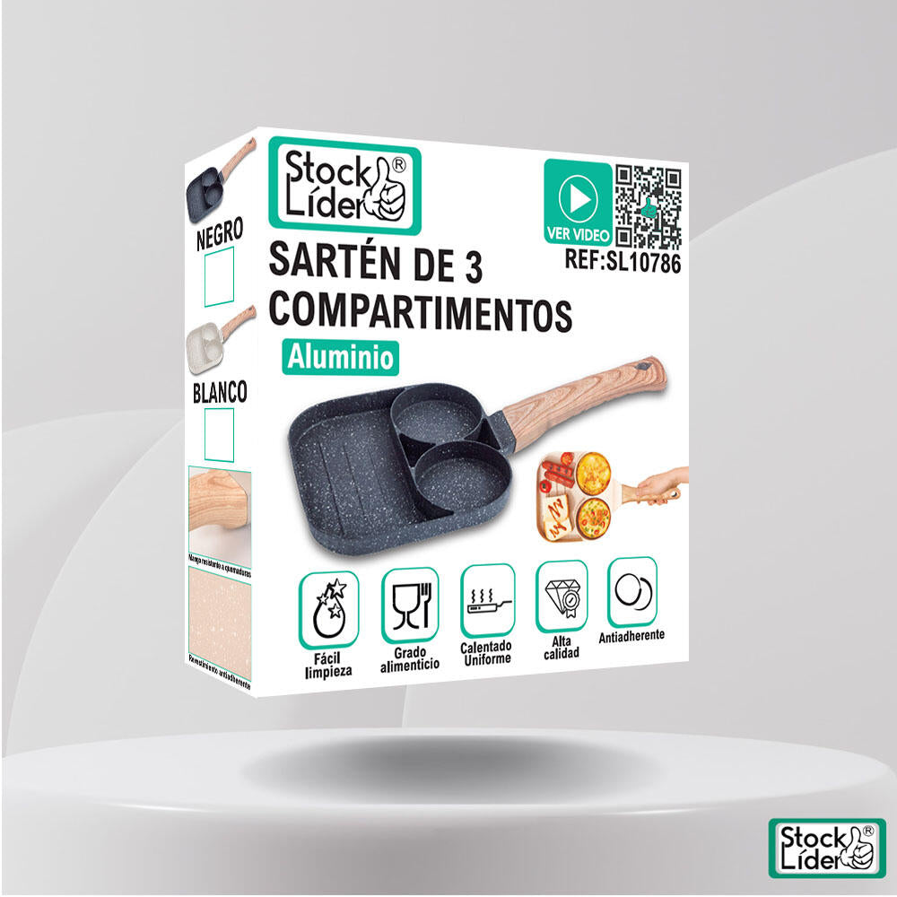 Sartén de 3 compartimentos